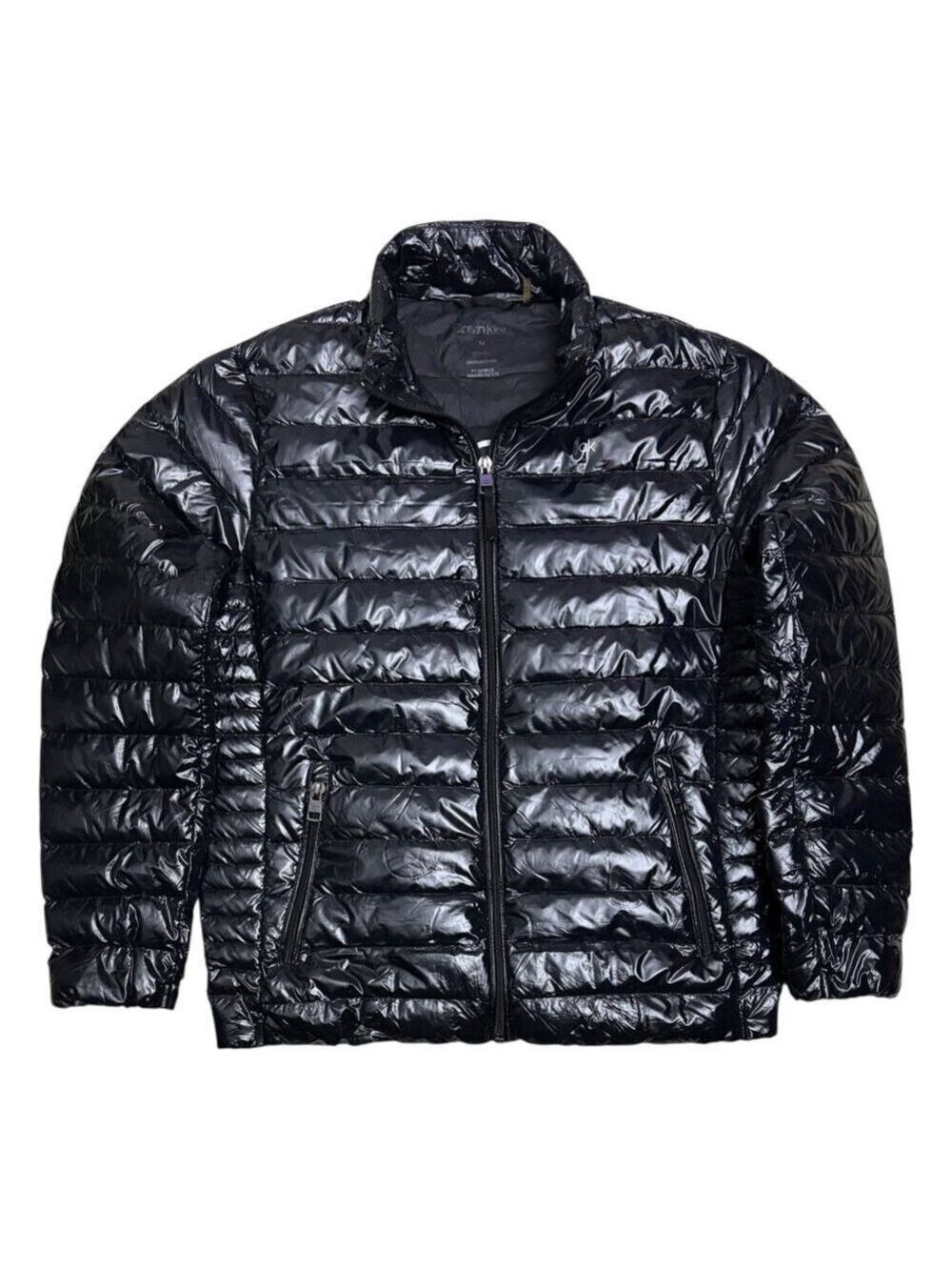 CALVIN KLEIN Premium Down Fill Shiny Winter Puffer Parka Jacket Coat Mens Medium